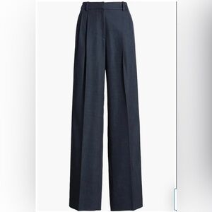 BOSS Dark Blue Wide Leg Trousers Size 4 NWT Office Chic Navy Pants High Waisted